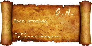 Ober Arnolda névjegykártya